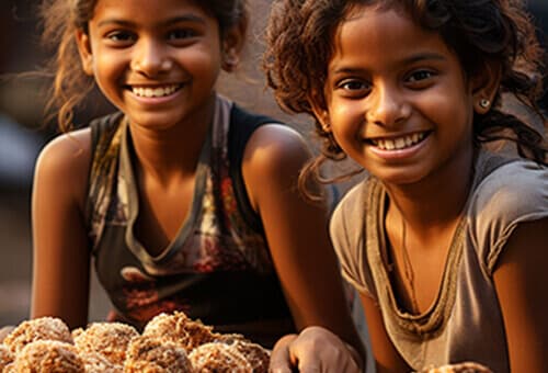 Feed nutritions meals to a poor rural child